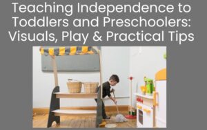 preschooler cleaning independently